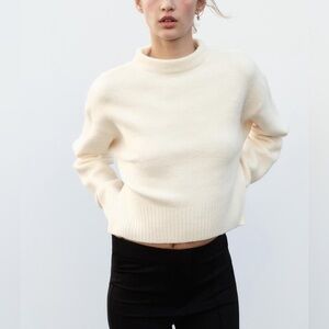 Zara Cream Crew Neck Sweater